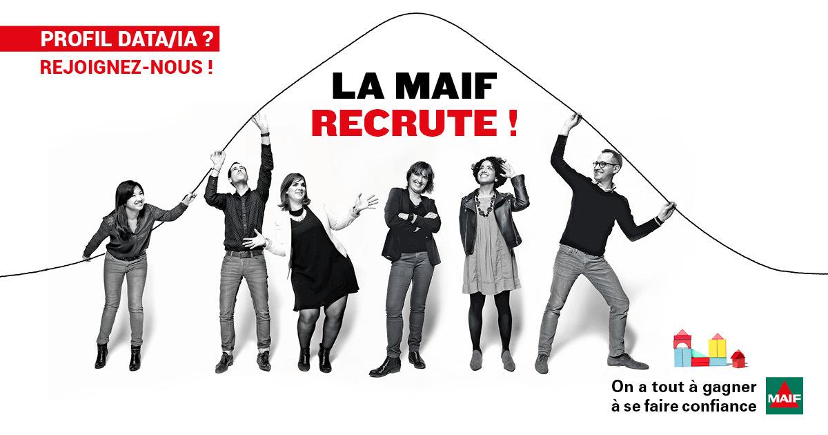 MAIF's tweet photo. Nous recrutons des profils data/IA ! Envie d'en parler ? Nos équipes vous attendent demain au @datajobparis ! Plus d'informations : https://t.co/QL5cmW4hrJ #MAIFRecrute https://t.co/1VYQjVuVN9