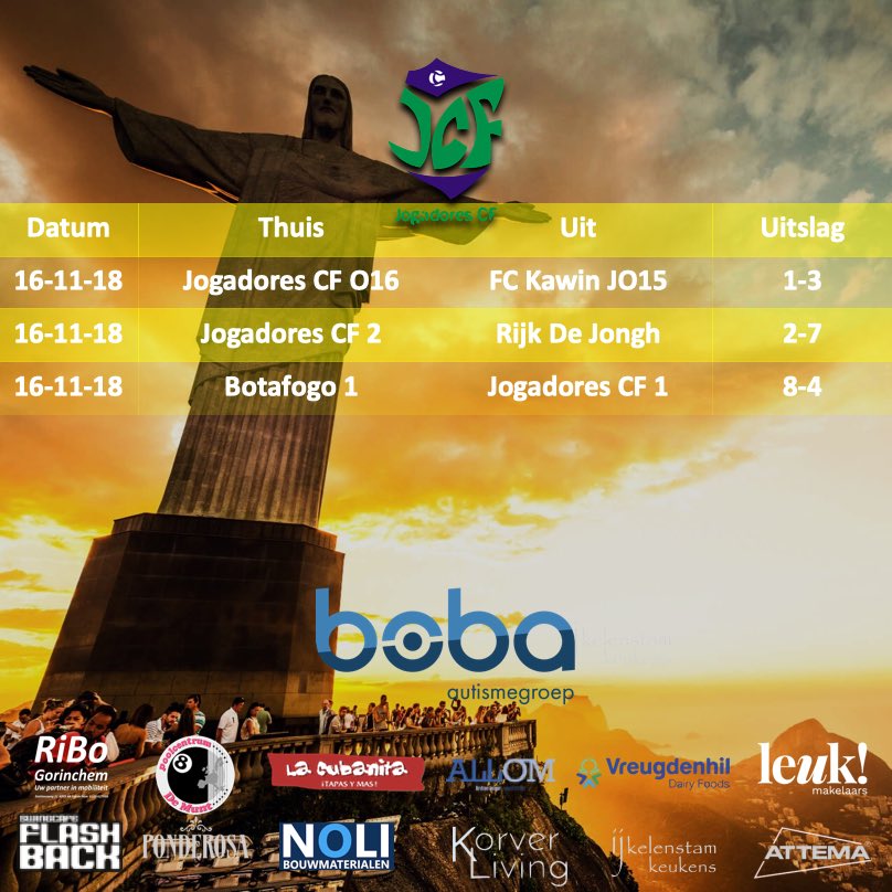 De wedstrijden van aankomende week en de uitslagen van afgelopen week! 

#jogadorescf #proxsysleague