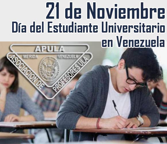 APULA felicita a los estudiantes de nuestra Universidad de Los Andes y de todas las universidades venezolanas, por demostrar día a día su compromiso con el conocimiento, la democracia y la libertad, dejando en alto el nombre de nuestro país.

Prof. Virgilio Castillo
Presidente.