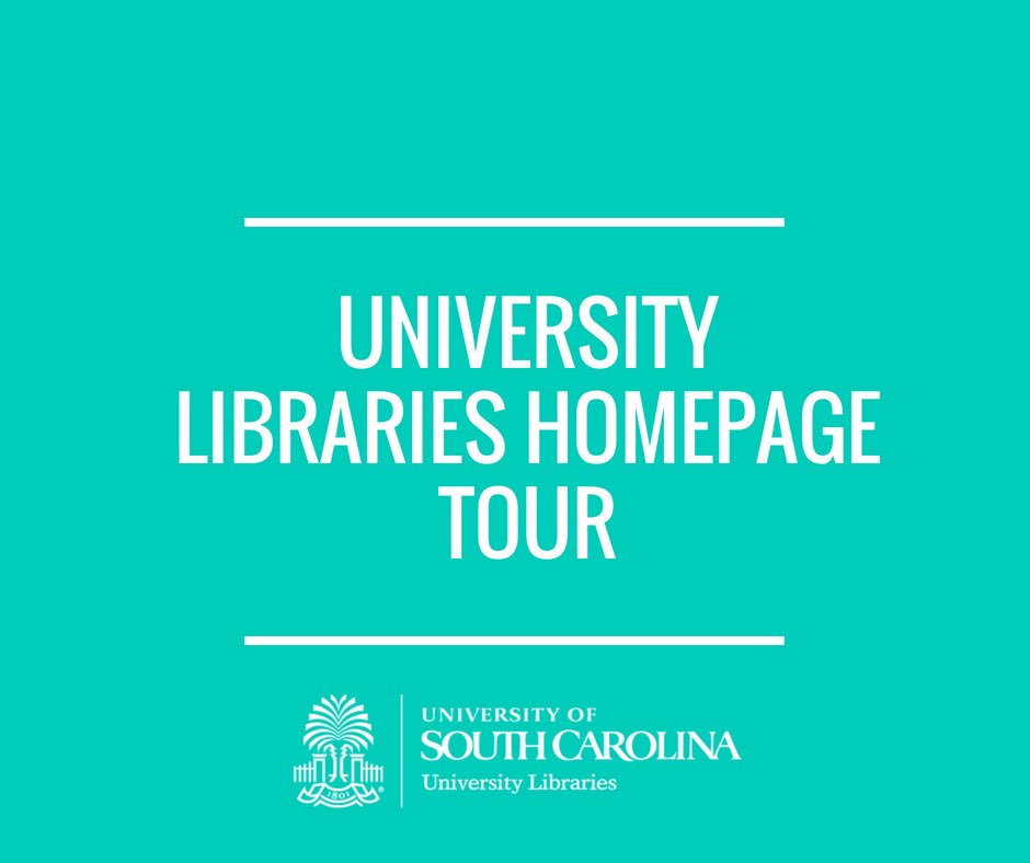 UofSClibraries's tweet image. Are you trying to learn how to navigate the #UofSCLibraries homepage? View this video to get acquainted with the homepage and get a jump on your research. #NewvideoWednesday #tcooptips #yourtcoop youtu.be/QIOYrNx7qNo