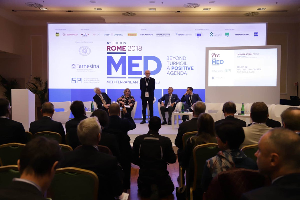 frarocchetti's tweet photo. This morning we hosted the Development Cooperation Forum at #Med2018 organized together with @CIHEAM  and @aics_it. It was a great opportunity to discuss how to bring relief to Syrian people and paving the way for recovery. https://t.co/vYT2nQLcT8 https://t.co/ooPpCxSHvV