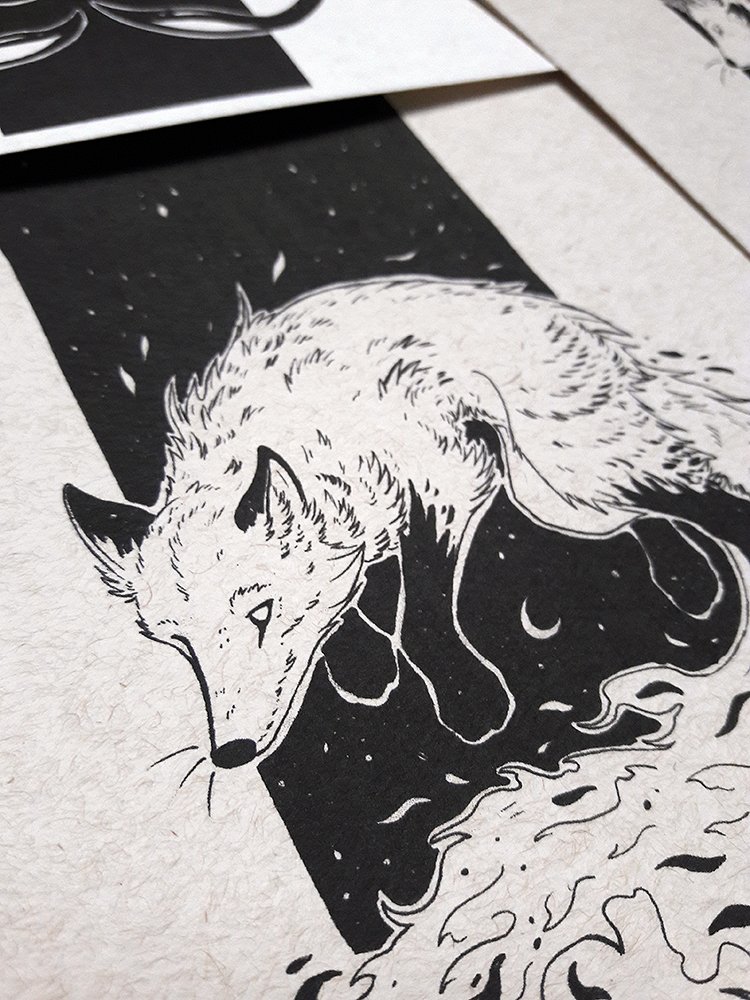 I've been experimenting with the idea of doing mini prints of some of my ink drawings! Possibly A5 on nice textured off white paper/card. What do you guys think?