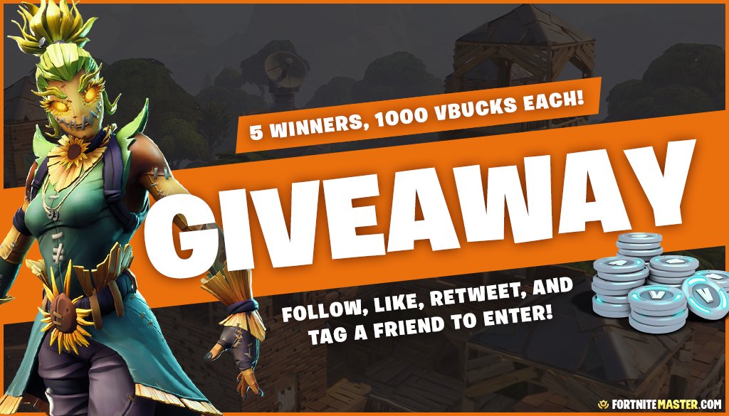 FNMasterCom's tweet image. The holiday season 🦃🎄 is beginning soon and we're doing ANOTHER 5000 V-BUCKS GIVEAWAY to celebrate!! 🎉🥳

FOLLOW US, LIKE, RETWEET, AND TAG A FRIEND for a chance to be one of our 5 LUCKY WINNERS!