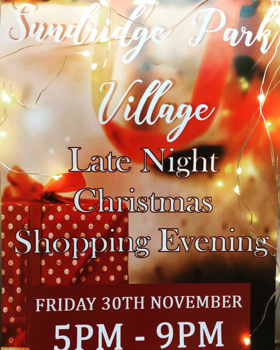 It’s our Late Night #ChristmasShopping Evening next Friday! Hope you can join us for a festive filled evening with #MulledWine, #MincePies &amp; of course, lots of #shopping! #bromley #sundridgeparkvillage #latenightshopping #santaclausiscomingtotown #shoplocal @sundridgeparkvillage