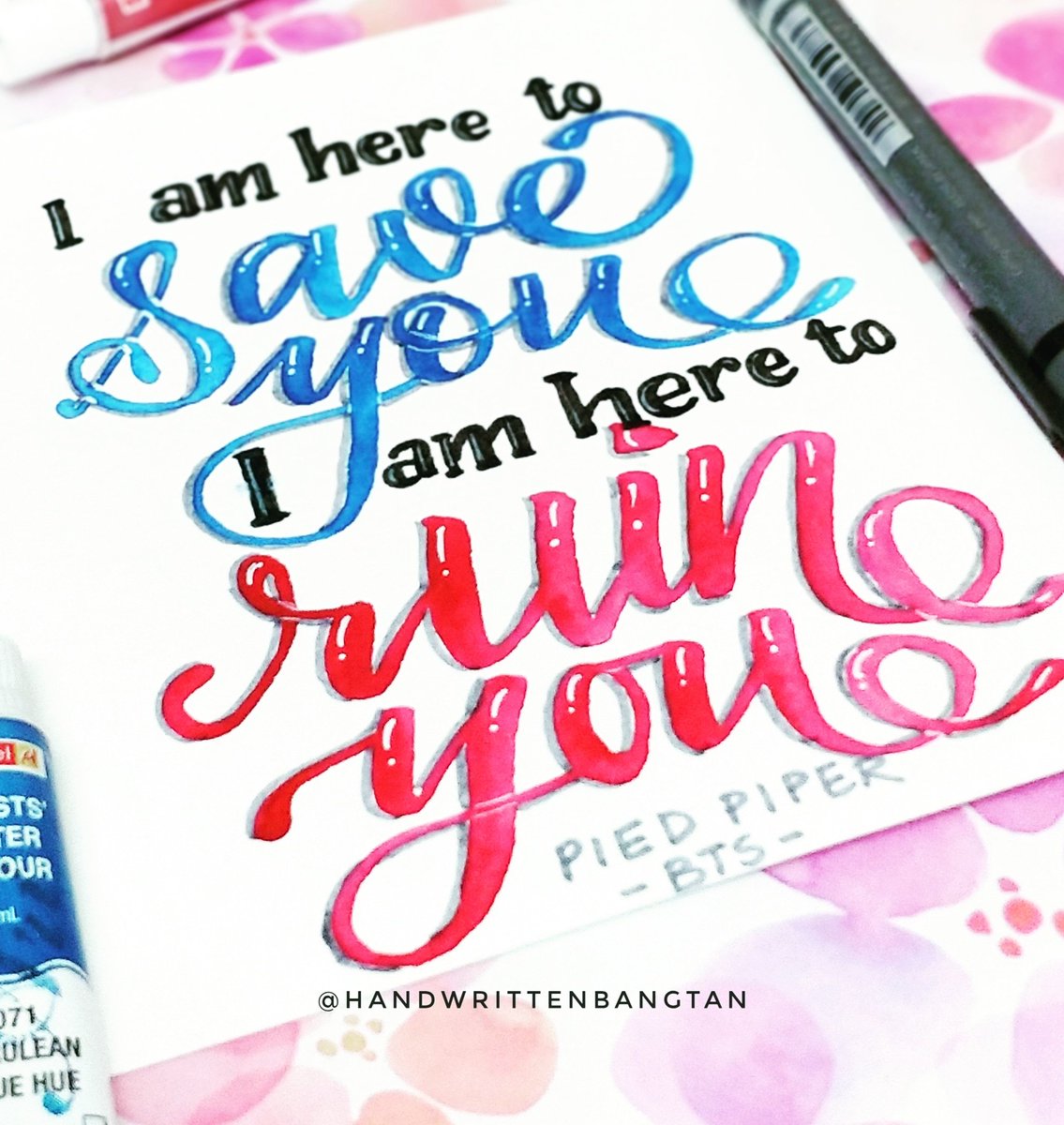 BTShandwritten's tweet photo. So the drought was finally over today and #BTS again Saved and ruined us.. all in all a happy day.
.
.
#bangtanboysarmy #방탄소년단 #btsfanart  #bangtanquotes #bangtanboys #handlettered #moderncalligraphy #BTSARMYs @BTS_twt @BangtanINDIA @BangtanRajsthan https://t.co/HD6CZvkTYH