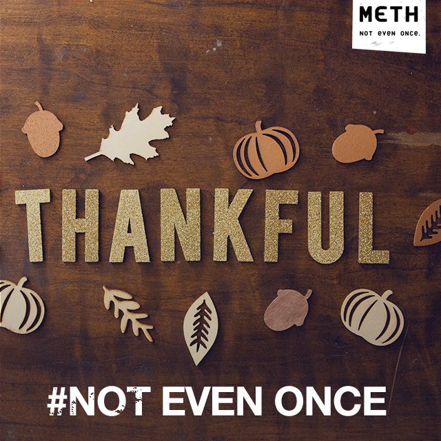 IDMethProject's tweet image. Thanksgiving is right around the corner, make sure you share a "thank you" to those you are grateful for. We are grateful to our generous community, who enable us to share their stories and spread the truth about Meth.