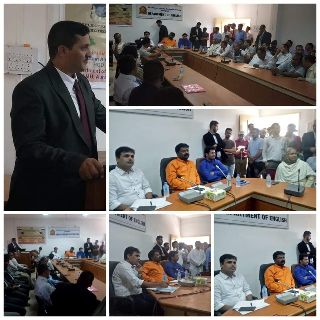First Ph. D. Candidate's Viva Voce
Scholar: Mubarak Alyadoumi
Topic: Reflections on Socio-Cultural and Political Affairs in the Selected Novels of John Steinbeck and Naguib Mahfouz:  A Comparative Study 
External Referee:Dr Sudhir Nikam Sir 
Chairman:  Dr Anand Ubale Sir