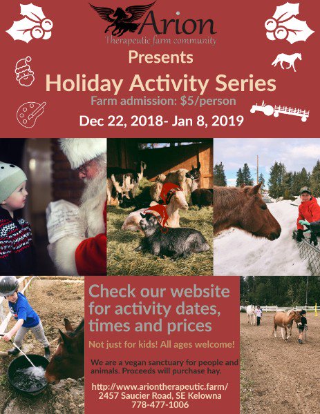 KelownaFarm's tweet photo. Arion Therapeutic Farm November 2018 Newsletter - https://t.co/4pp4IFiRfm https://t.co/6wn8t0BaXv