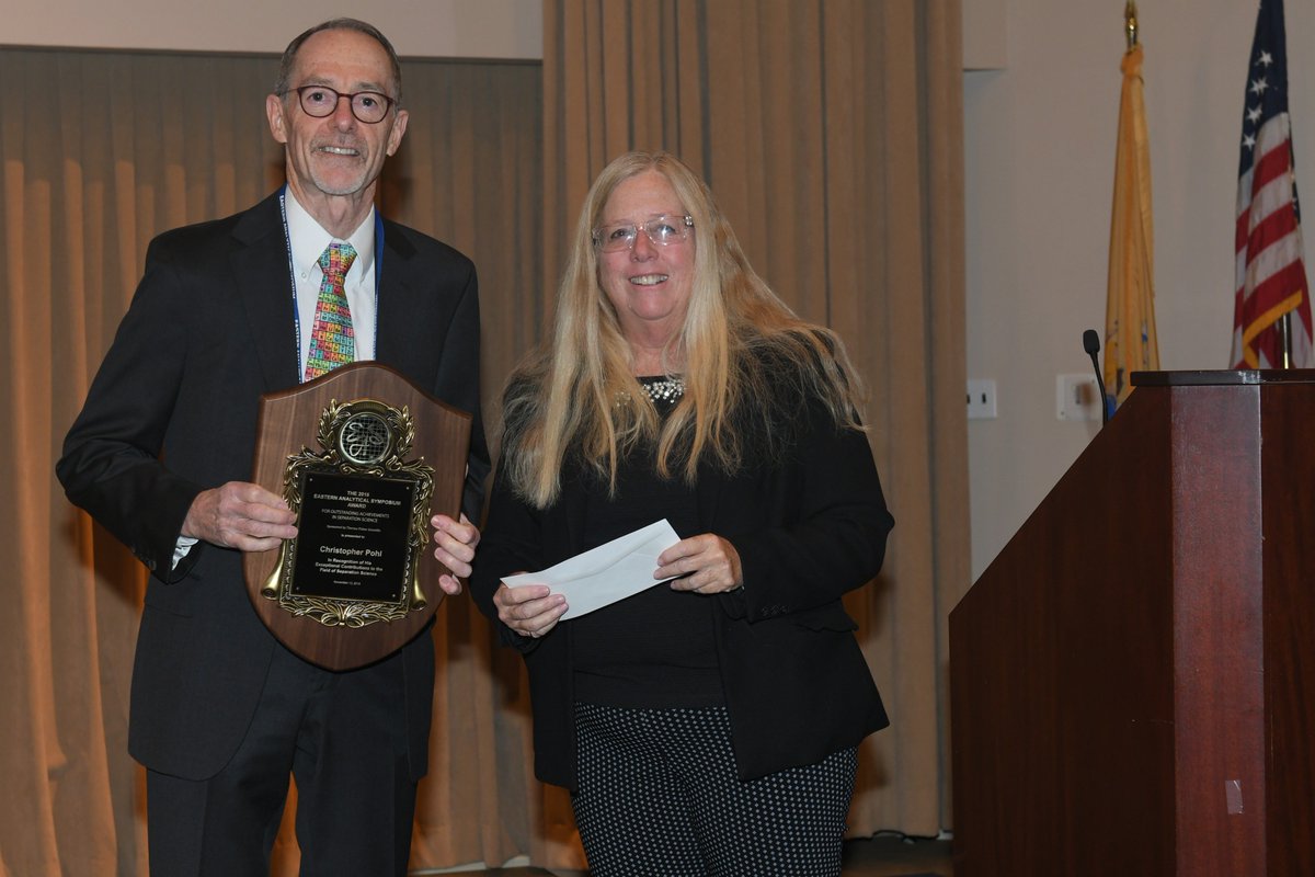 LC_GC's tweet photo. Congratulations to Chris Pohl of #ThermoFisherScientific for winning the EAS Award for Outstanding Achievements in Separation Science last week at the #EAS2018 conference. https://t.co/yULNqxnZR6