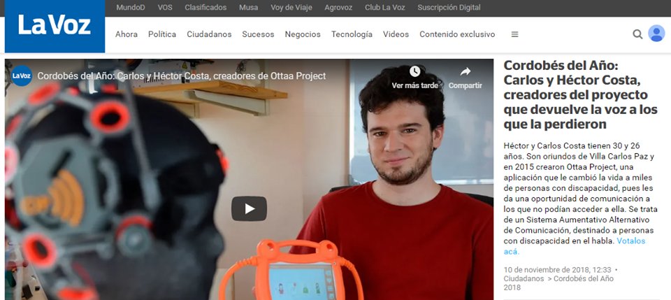 ¡Los invitamos a #conocer OTTAA Project y #Votar como Cordobés del Año a Carlos y Héctor Costa, ex incubados doingLABS, creadores del proyecto que le devuelve la voz a los que la perdieron!
+ Info y votación ow.ly/ceJH30mBulR