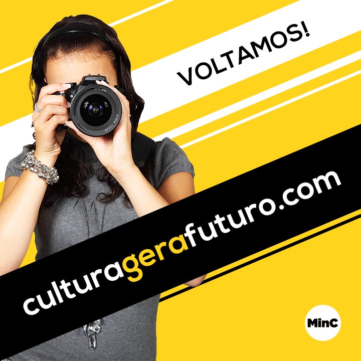 Após pausa em atendimento às regras do período eleitoral, o #CulturaGeraFuturo está de volta! Chega mais que está cheio de notícias, eventos e oportunidades na área da #economiacriativa para você. Curta, compartilhe e acompanhe: culturagerafuturo.com 😉
