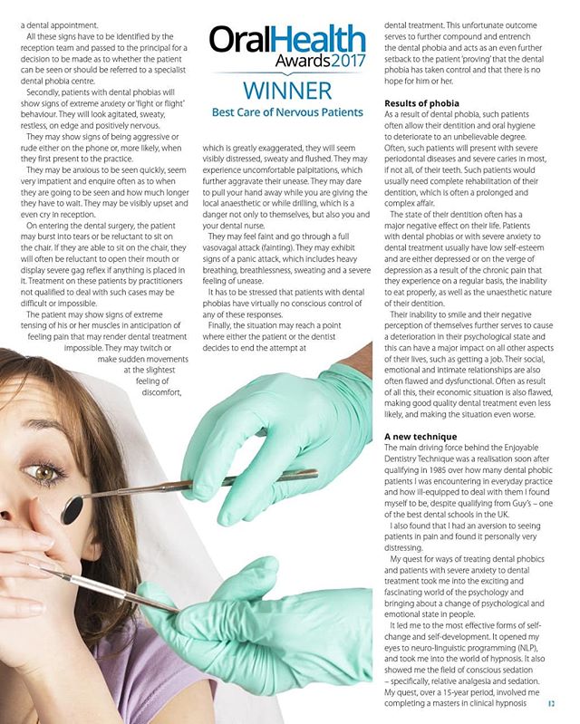 caredentalgroup's tweet image. Dr @DrBasharAlNaher is honoured to be chosen to write an article in the Oral Health Magazine about his successful invention of The Enjoyable Dentistry Technique™️ and treating phobic patients🙏 Thank you @fmcpro ✨