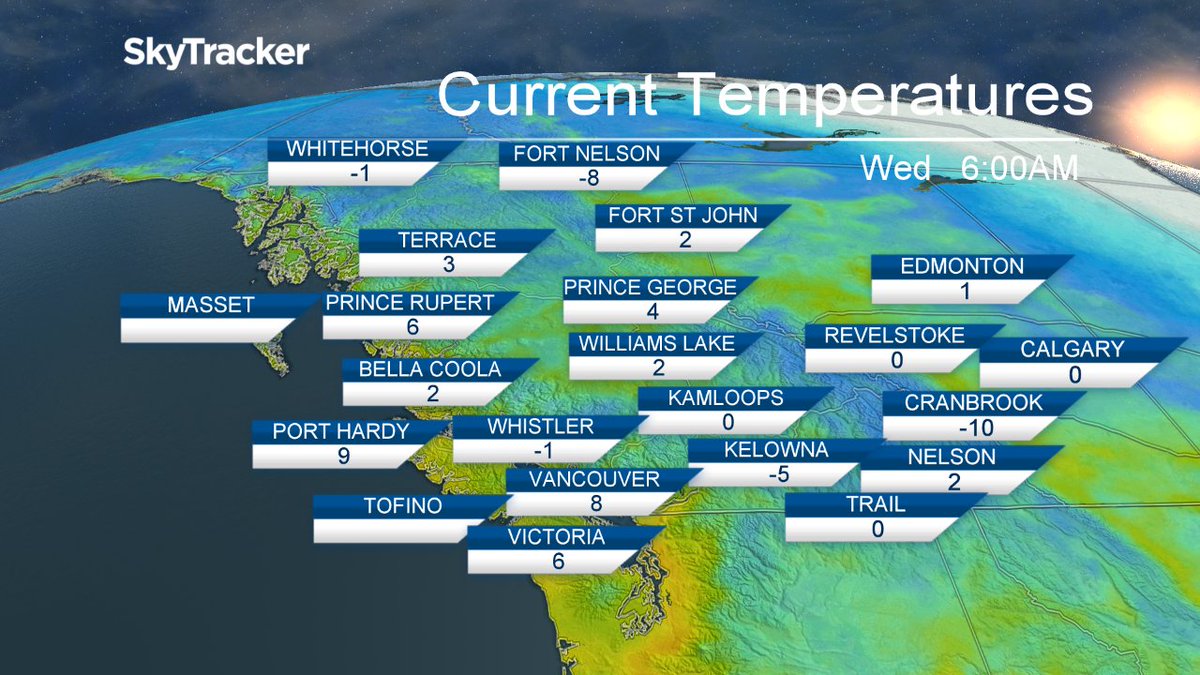 MMadryga's tweet photo. This hour's temperatures. #BCWeather https://t.co/tv4iAKFEkR