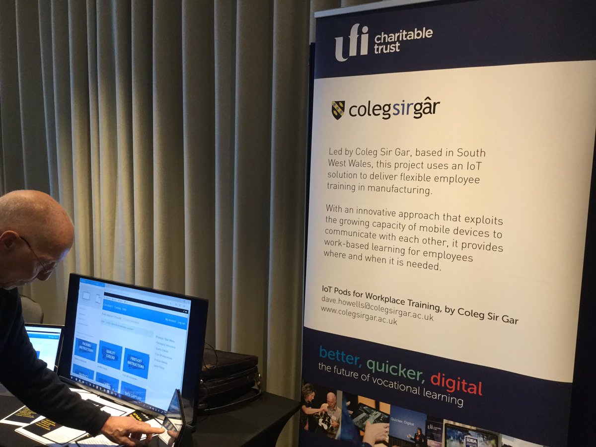 Setting up at the UfI showcase 2018 in London with our IoT Pod for WBL. All going well so far ready for the event later today @ColegSirGar <a href="/UfiTrust/">Ufi VocTech Trust</a> . Should be a great night #morethanjustacollege