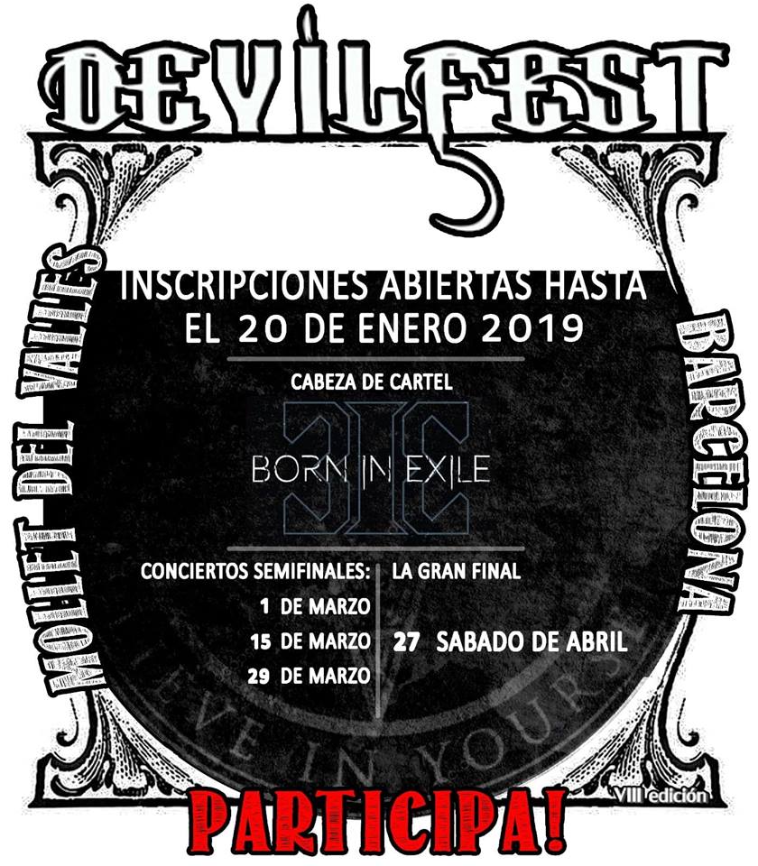 Sr_Meh's tweet photo. 🔥ABIERTAS INSCRIPCIONES DEVILFEST 2019🔥
VIII edición.
Festival/Concurso de Metal 🤘
Toda la info en el dossier que tenéis en el enlace.
Cualquier pregunta, no dudéis en preguntarme.
https://t.co/cm9JGZLenr
Diseño pic: #locrart https://t.co/nlyovoKqaY