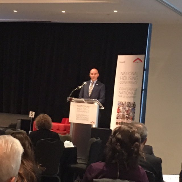 LoriAnnGirvan's tweet photo. Housing builds lives. Housing builds communities. @jyduclos Minister Duclos kicks off the National Housing Conference. #ParlonsLogement #LetsTalkHousing #HousingWeek2018 https://t.co/hdsaWnpUEg