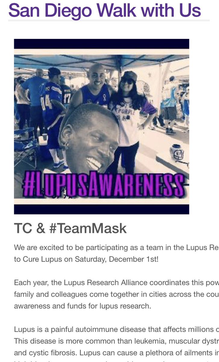 JonE_Boltpride's tweet photo. Join us Dec 1st for the #Lupus walk for the cure #SanDiego at Liberty Station. @LupusSoCal
#TCandTeamMask
#TeamMask
Also don’t forget to join the #MaskVsMohawk charity challenge @
https://t.co/7kloXUHtVY https://t.co/irdhXMM8w7