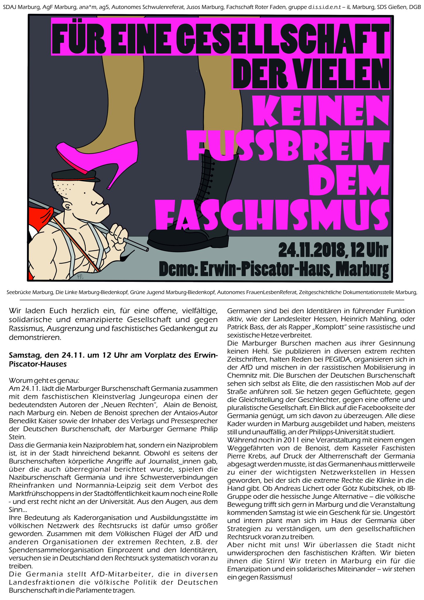 Aflr Marburg On Twitter Kommt Am 24 11 Um 12 Uhr Zum Erwin
