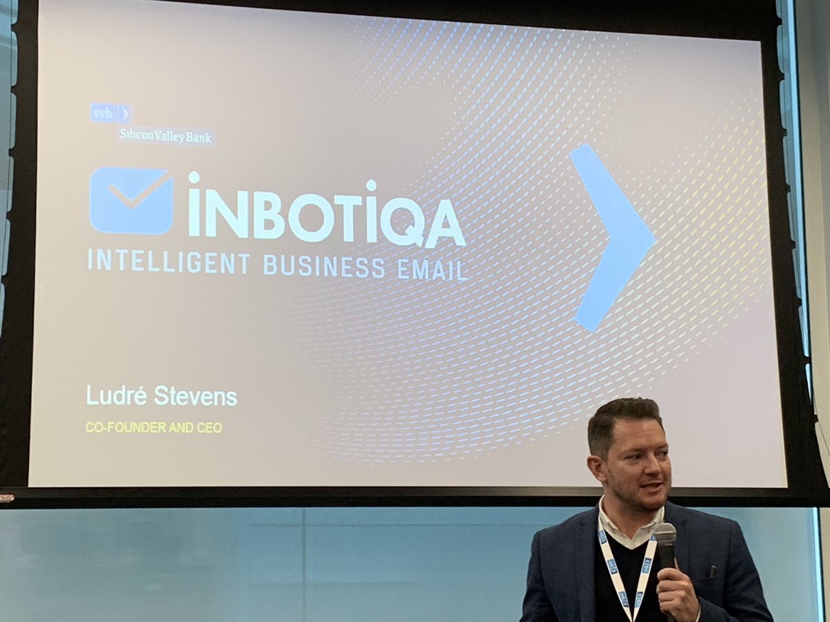 inbotiqa's tweet photo. Lots of questions for Inbotiqa CEO @Ludre Stevens at the @SVB_UK and @tradegovuk #SVBpitch #AI event #IntelligentBusinessEmail https://t.co/53GJqfYZF3