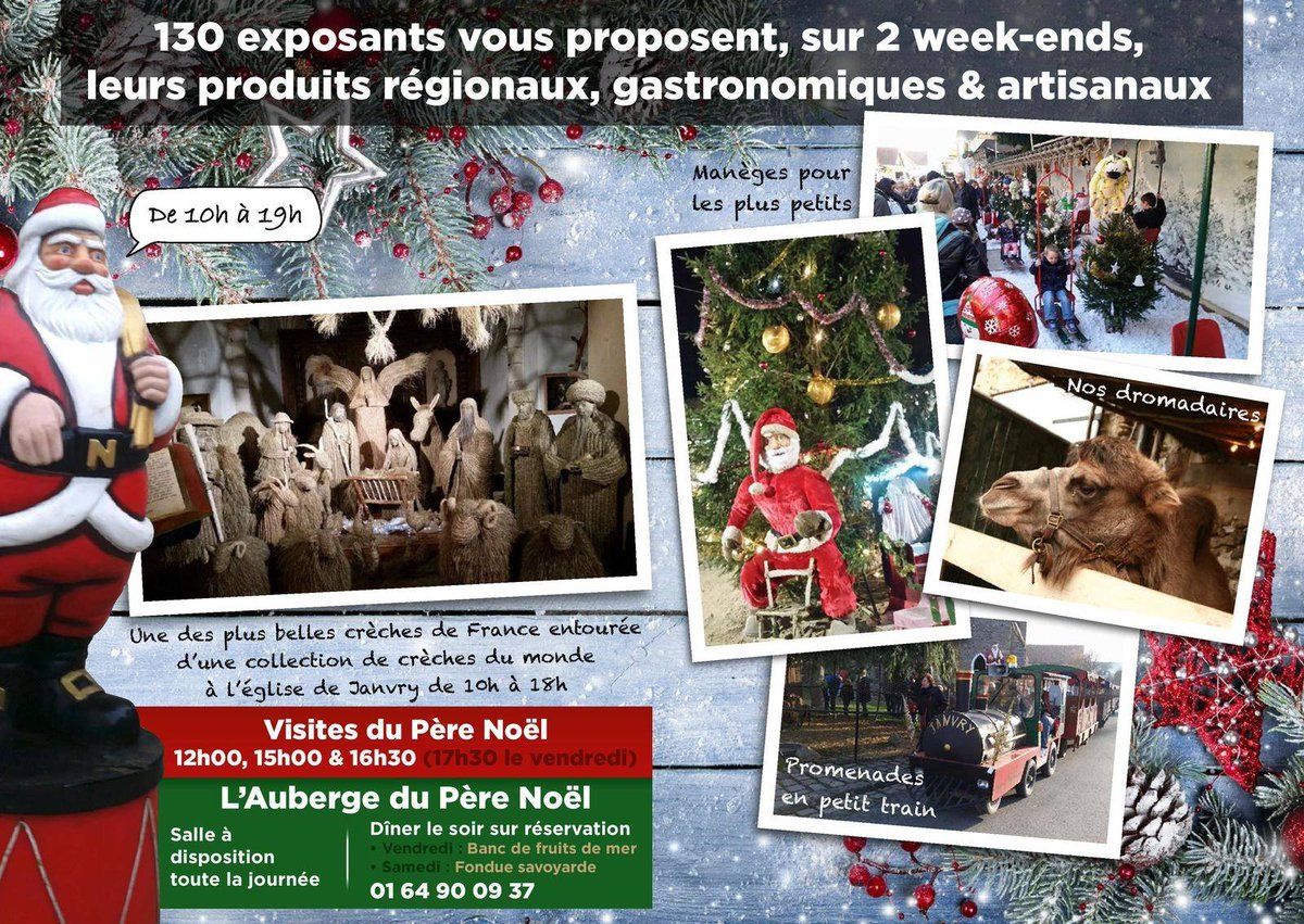 CCPAYSDELIMOURS's tweet photo. RV incontournable et familial du #PaysdeLimours : Marché de #Noel 🎅⛄ à @Janvry91 les 23, 24, 25 et 30 novembre et les 1er et 2 décembre. 
Navette gratuite 🚌 au départ de la gare RER de @VilledeGif au @pnrchevreuse les samedi &amp; dimanche https://t.co/LECxKdAAMt