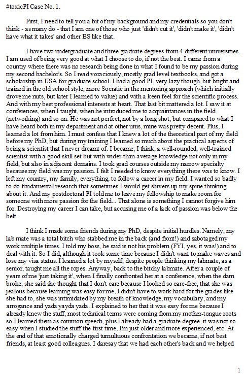 toxic_PI's tweet image. This is my #ToxicPI #BadPI story. Page 1 out of 9