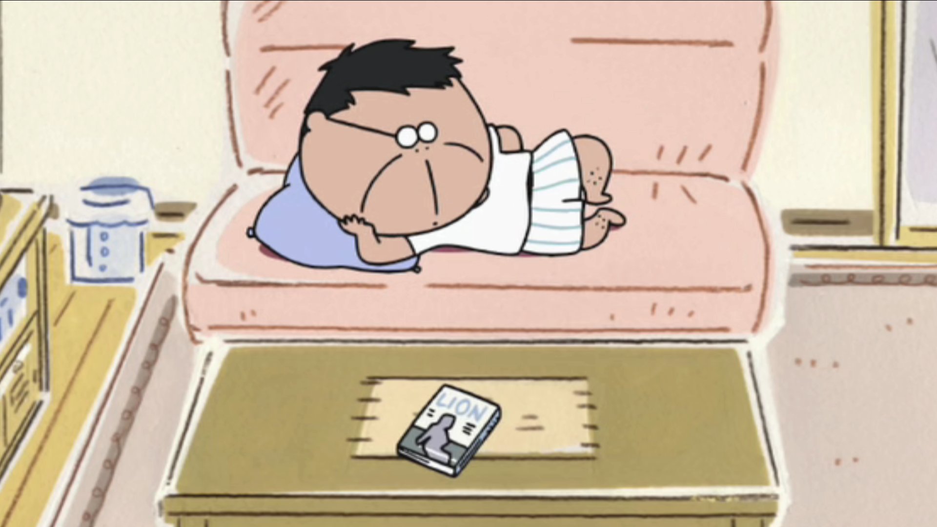 マサオです 普段オシャレをしないお父さんが サングラスをかけ すまし顔をしたあと 店員さんに声をかけられ慌てて品物を戻す このシーン好き とゆかメガネ外したお父さん ちょっと本当にイケメンかも あたしンち あたしんち