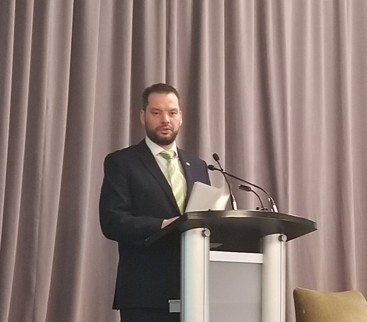 Opening Keynote Addresss <a href="/Canadian_MRE/">Marine Renewables Canada</a> 2018 Conference this morning from The Honorable Derek Mombourquette @NS_Energy_Mines highlighting Nova Scotia as a global leader in tidal energy development.