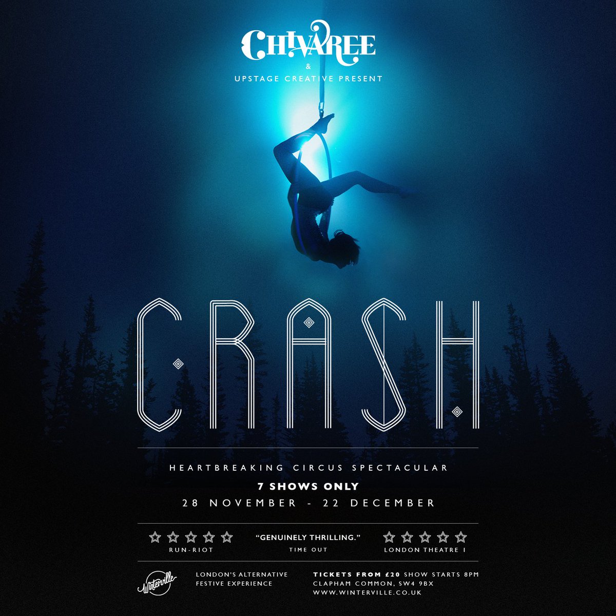 We have a special offer - limited 20% discount for CRASH on opening nights next week 28 + 29 November. Use offer code CRASH20 <a href="/WintervilleLDN/">Winterville</a> 
winterville.seetickets.com/tour/chivaree-…