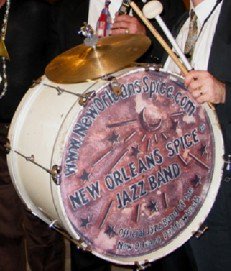HMPmusic's tweet photo. New Orleans Spice® Brass Band, bass drum https://t.co/dv55VpYlxN