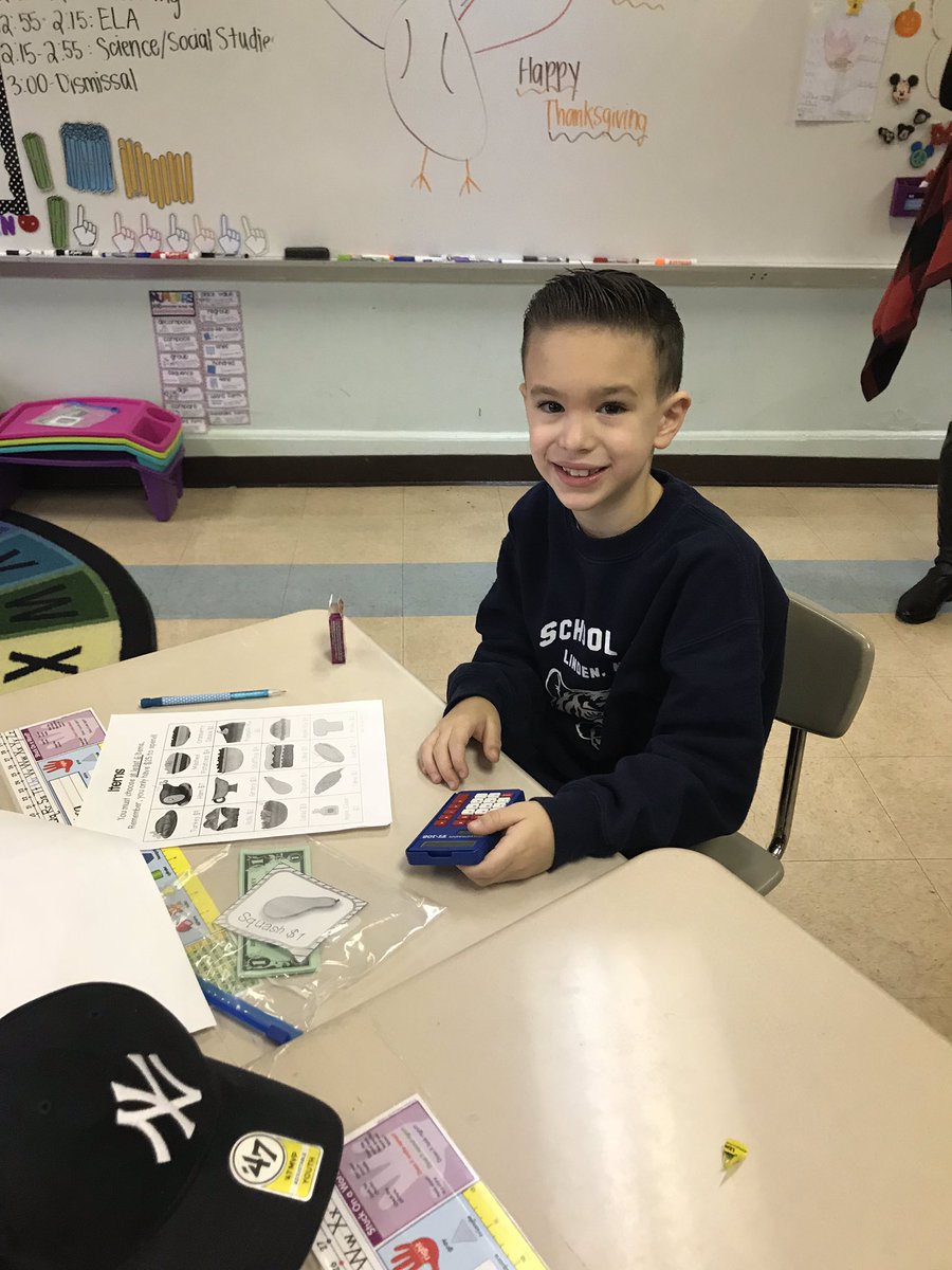 LindenSchoolOne's tweet photo. Ms. Nagengast’s 2nd graders were on a budget planning their #Thanksgiving dinner. Students had $25 to spend and only 6 items to purchase! Can’t wait to see their feasts🍗 @SamNag @LindenSchoolsNJ @LPSSupt #Math https://t.co/jD64IwS3eJ