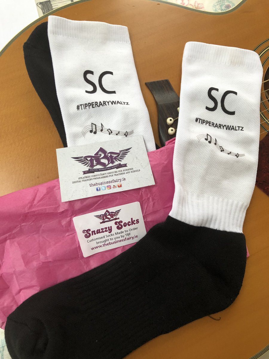 simoncasey11's tweet photo. Thanks to The Business Fairy Digital Marketing Agency & Snazzy Socks for the gift. Iโll be giving it socks this weekend with these beauties.. ๐งฆโ๏ธ๐๐ผ #TipperaryWaltz @TBFcentral @PatrickBergin1 https://t.co/2SxYKBQRdX