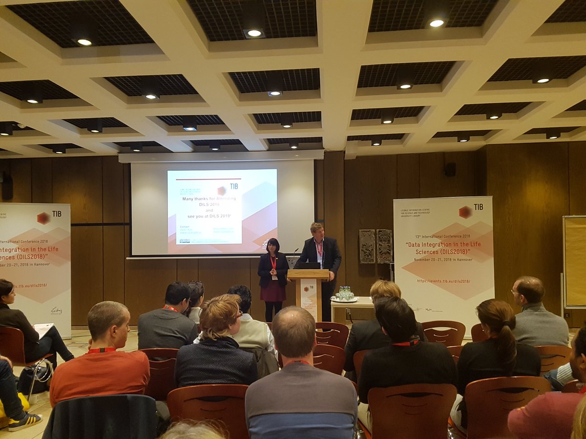 l3s_luh's tweet photo. Thank you @MEVidalSerodio, @SoerenAuer &amp; @TIBHannover for the highly successful #DILS2018 conference!! Stay tuned for our #KnowledgeGraphs post conference tomorrow! #bioinformatics #LifeSciences https://t.co/QkmAywOYci