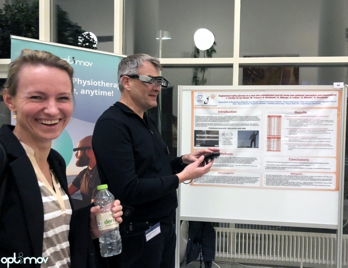 Presenting our poster on #pulmonary #telerehab introducing #AR at the 2nd annual research meeting <a href="/AarhusUni/">Aarhus Universitet</a> <a href="/AUHdk/">Aarhus Uni.hospital</a>
Thank you to <a href="/Epson/">Epson</a> for sharing their Moverio Smart Glasses for the demo of <a href="/optimov/">Optimov</a> VAPA &amp; to #NeurosurgeryDepartment for showing strong interest in our concept.