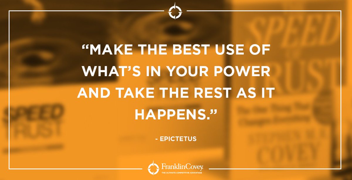 'Make the best use of what's in your power and take the rest as it happens.' - Epictetus #QOTD #Wisdom #Circleofinfluence #CircleofConcern
