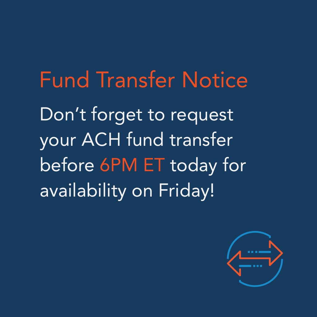 USTsupport's tweet image. FUND TRANSFER NOTICE: Markets are closed on Thursday for the Thanksgiving holiday. Don't forget to request your ACH fund transfer before 6PM ET today for availability on Friday.
