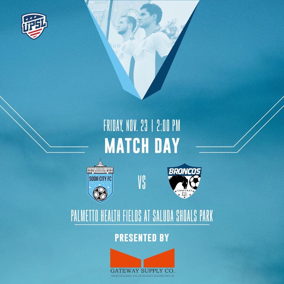 SodaCityFC's tweet photo. 🚨🚨 BLACK FRIDAY ALERT 🚨🚨

#OCOS will host @BroncosFCNC on Friday at 2PM in a key UPSL makeup match — come out during the holiday weekend for some great soccer, @RiverRatBrewery beer, and the Kid Zone &amp; bounce house - All kids &amp; students (with valid ID) get in for $1! https://t.co/waxSpvQPPS