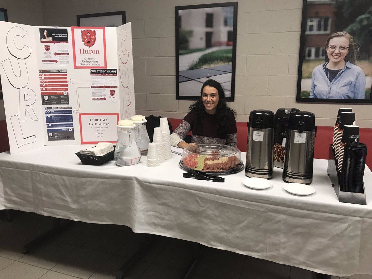 HuronResearch's tweet photo. Hey @huronatwestern, stop by the info desk this snowy morning to grab a hot chocolate and chat with Baraa about the upcoming #FallEx and all things #CURL! https://t.co/9RqEI8bu4V
