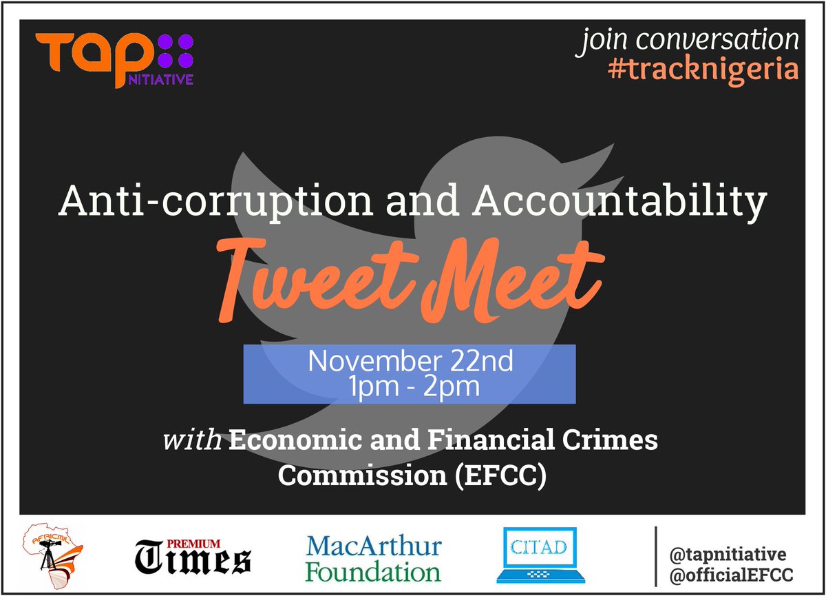 PremiumTimesng's tweet photo. Anti-corruption and accountability tweet meet with EFCC by @tapinitiative https://t.co/6i1C1ldyUV