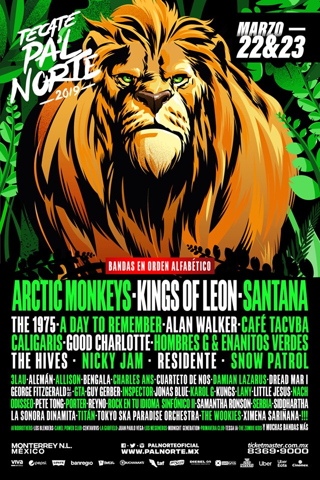 Arctic Monkeys, Kings of Leon, Santana, <a href="/cafetacvba/">Café Tacvba</a>, The Hives, @Ximenamusic, <a href="/titantitanmx/">TITAN</a> y muchísimos grupos más se presentarán en @PalNorteOficial, el 22 y 23 de marzo en Monterrey