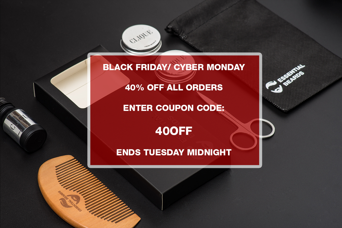 Essentialbeards's tweet image. Black Friday/ Cyber Monday 40% off all orders 
Enter coupon code: 40off
Ends Tuesday midnight 

bit.ly/2KnPAqF
#Blackfriday #Cybermonday