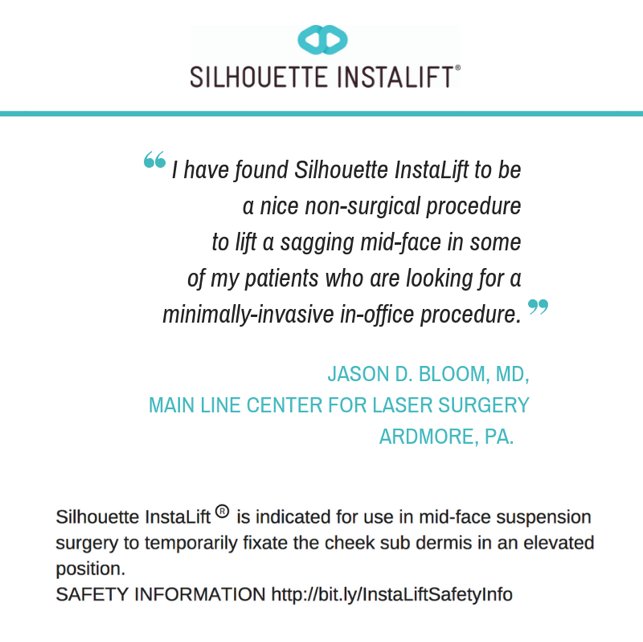 InstaliftUS's tweet photo. Facial plastic surgeon @DrJBloom explains how he uses #SilhouetteInstaLift #Reshapeyourface #Expertsagree Safety Info: https://t.co/GU6AmX5l6c https://t.co/XjdynTT5la