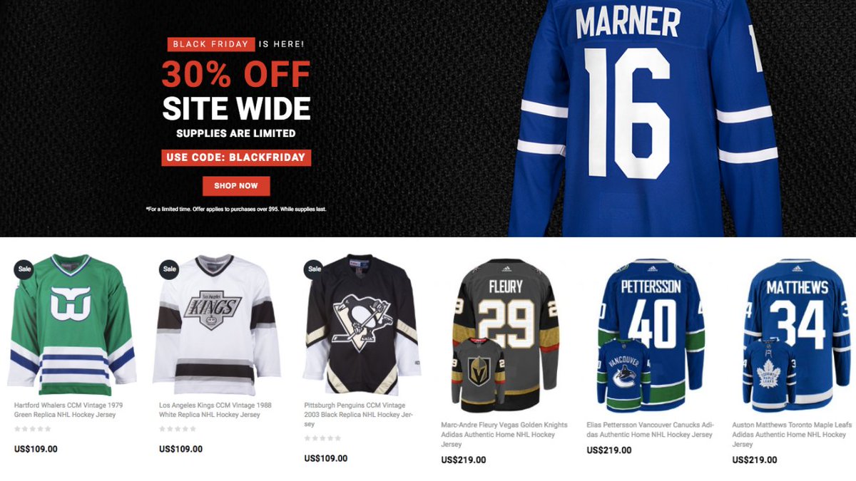 hockey jersey black friday