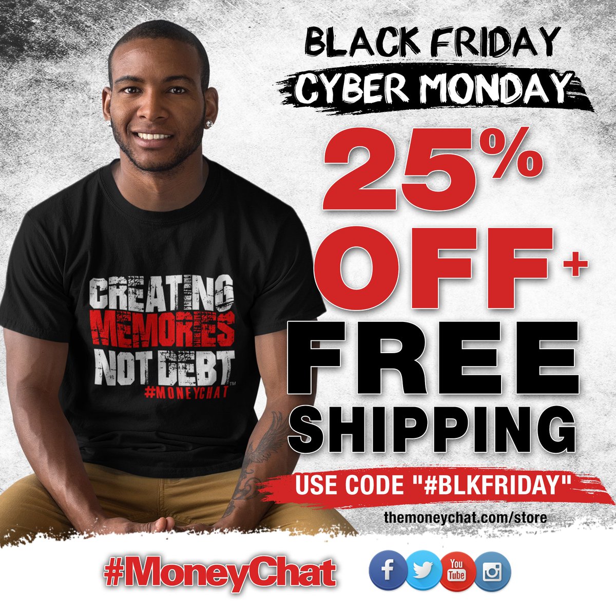 MoneyChatLive's tweet image. themoneychat.com/store
Black Friday/Cyber Monday Sale ALL WEEK! Yep... 
25% off the entire line of Tee's &amp;amp; Mugs INCLUDING the new
CREATE MEMORIES NOT DEBT LINE!
Makes a great gift for family, friends &amp;amp; colleagues! 
#MoneyChat