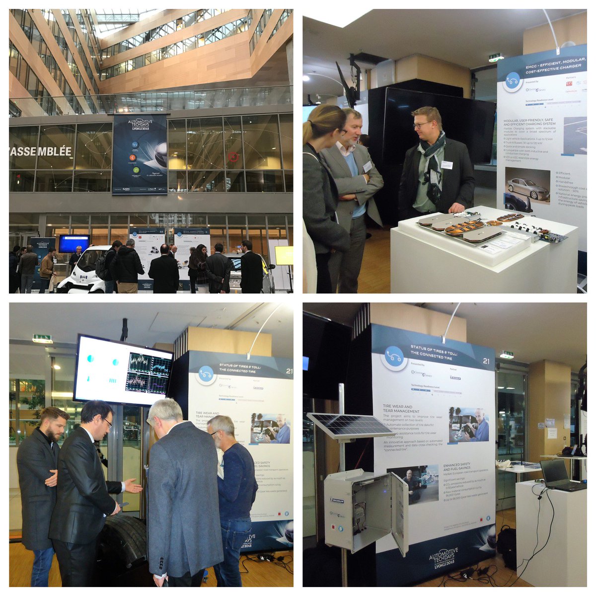 CentumTnS's tweet photo. Nous étions hier aux #AutomotiveTechdays pour présenter 2 projets :
-ST@T -Status of Tires @ Toll- en collaboration avec @Michelin,
-EMCC -Efficient Modular, Cost-Effective Charger- une collaboration franco-allemande.
Une journée pleine de partages et de rencontres ! https://t.co/ZoVeUZV70A