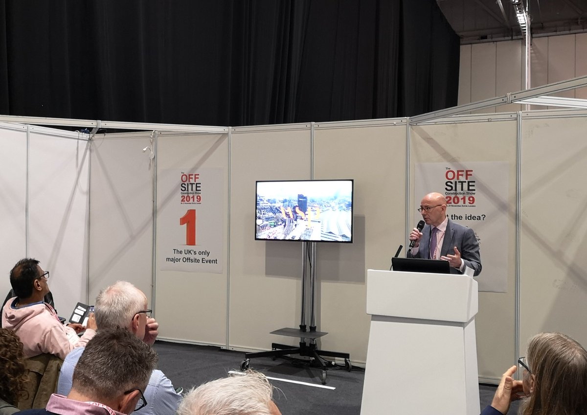 joshenn01's tweet photo. Interesting morning @TheOFFSITEShow learning about #RailOverbuild from @WSP_UK @BillPrice22 and seeing a #timberframe wall assembly machine in operation... #offsite #loveconstruction @buildoffsite @wsp https://t.co/FzYGC4QKoQ