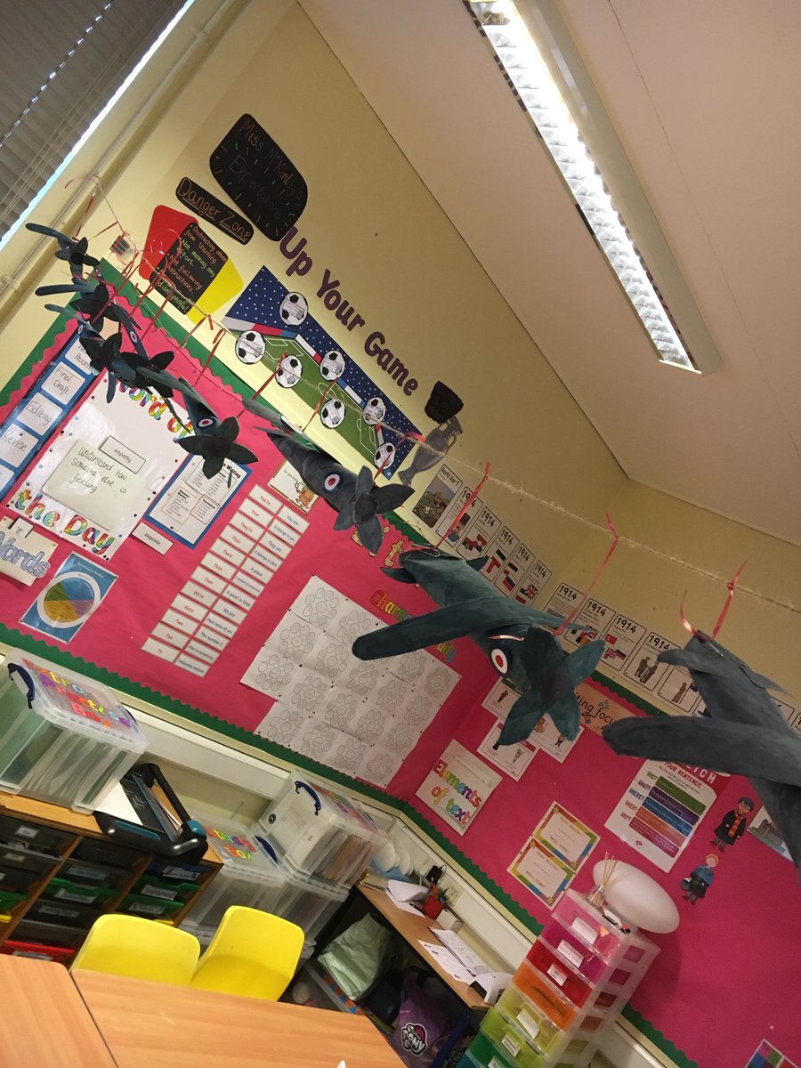 P6_7Langlees's tweet photo. Primary 6 created their own RAF aircraft models this afternoon - they’re already airborne and zooming across the room ☺️💫 https://t.co/JMrA9QpfGH
