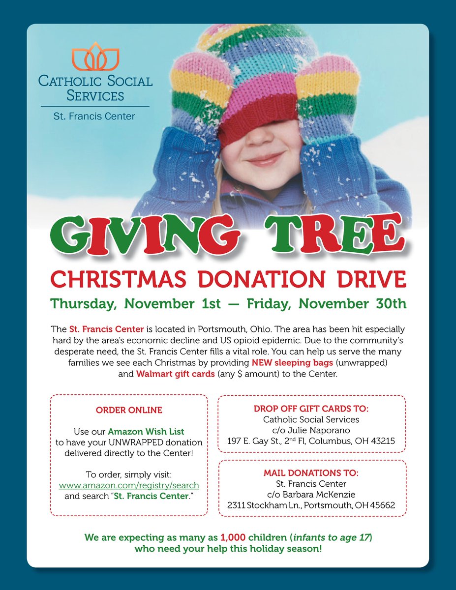 colscss's tweet photo. We are expecting 1,000 kids & families at the St. Francis Center in #Portsmouth this Christmas! Please consider donating new sleeping bags & Walmart gift cards to brighten their holiday by December 15. Thank you! https://t.co/as12TOgkLu #CSSImpact #GiveBack #HolidayGiving https://t.co/ePUvzmVhGG