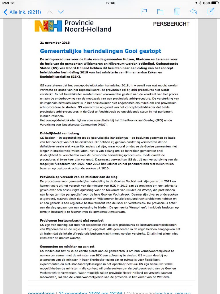 Provincie Nh ziet het licht...