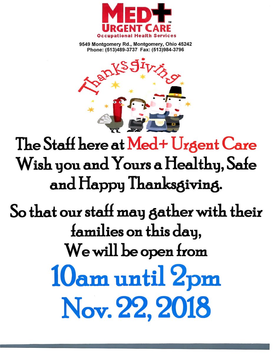 medplustesting's tweet image. MED+ Urgent Care - Happy Thanksgiving!
medplusurgentcare.com