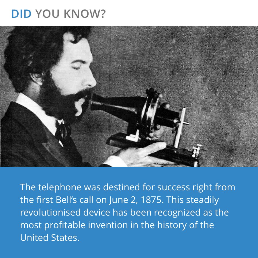DIDWW's tweet photo. We love to dig in the #historyofcommunication and find some #interestingvoipfacts. Here is what we have found out about #voip #bell #firstphone #profit #history #phonemuseum. #didyouknow? https://t.co/b78xCYJw7A
